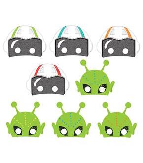 Blast Off Birthday Paper Masks (8)