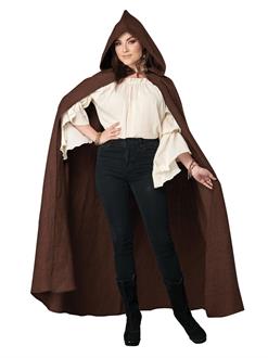 Adult Brown Hooded Cloak 