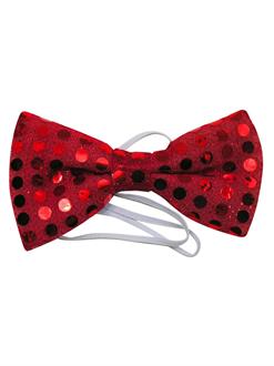 Sequin Bow Tie - Red