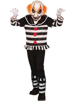 Evil Scary Clown Boys Child Sinister Circus Halloween Costume