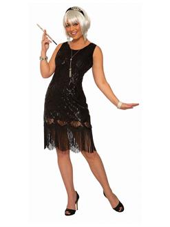 Women's Black Fringe Flapper Costume