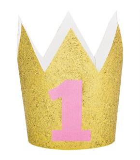 Pink and Gold 1st Birthday Crown