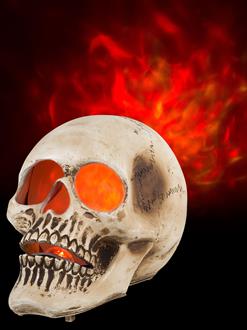 Blazing Brushed Skull-Fire & Ice Projection Décor
