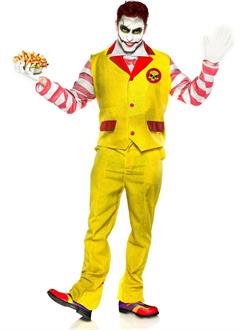 Mens Evil Fast Food Clown Costume 