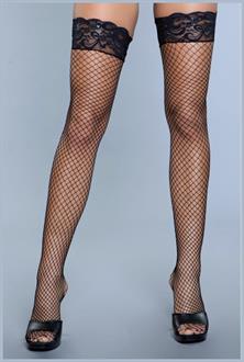 Amber Lace Top Fishnet Thigh Highs