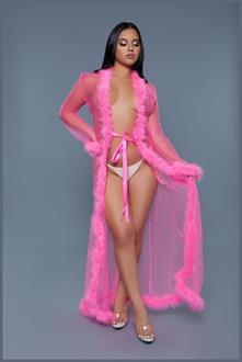 Marabou Robe Neon Pink