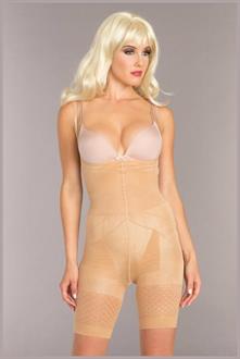 Mid-Thigh Crotchless Body Shaper Nude