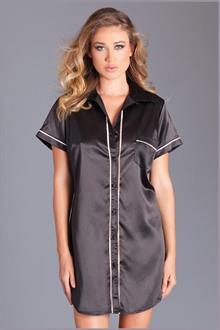 1 PC button down satin nightshirt