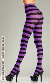 Wide Stripes Opaque Tights