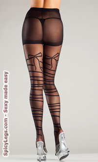 Mock wraparound sheer tights