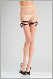 Sheer Nude and Black Pantyhose