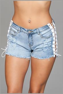 Double Up Shorts - Light Wash