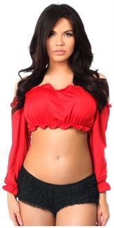 Red Long Sleeve Peasant Top