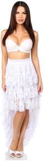 White High Low Lace Skirt