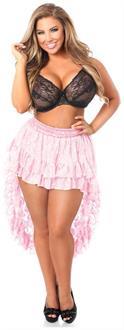 Baby Pink Lace High Low Skirt