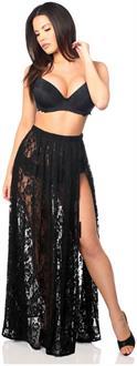 Sheer Black Lace Skirt