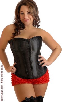 Plus Size Strapless Ruffled Corset