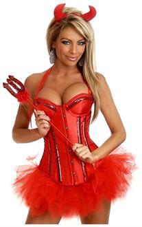 4 PC Glitter Devil Costume