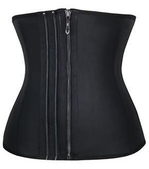 Smooth Zipper Latex Steel Boned Waist Training Corset