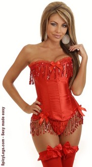 Red Sequin Burlesque Corset