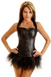 Biker Babe Vegan Leather Corset and Pettiskirt