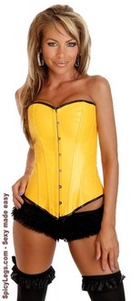 Yellow Ravewear Faux Leather Corset