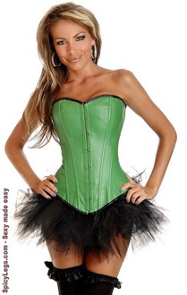 Green Ravewear Faux Leather Corset and Pettiskirt