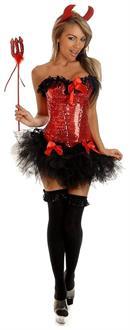 4 PC Pin-Up Devil Costume