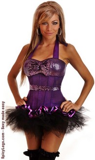 Sequin Halter Top Corset and Pettiskirt