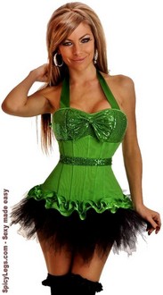 Sequin Halter Top Corset and Pettiskirt