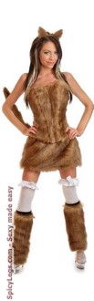 5 PC Sexy Wild Coyote Costume