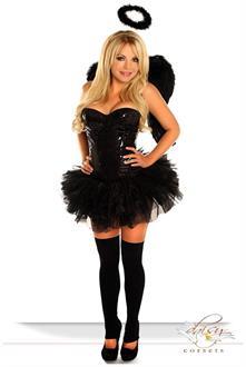4 PC Sexy Sequin Dark Angel Costume