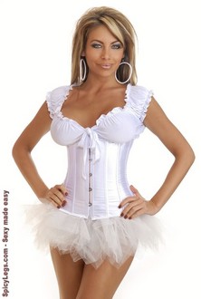 White Underbust Corset and Pettiskirt