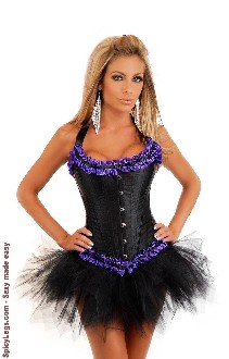 Debutante Tie Strap Burlesque Corset and Pettiskirt