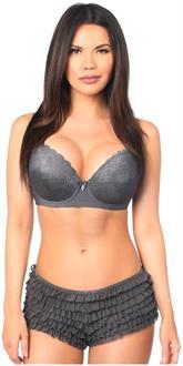 Dark Grey Ruffle Panty w/Bow