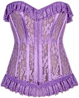 Lavish Lilac Sheer Lace Corset