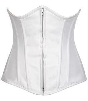 Lavish White Cotton Underbust Corset