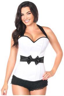 Lavish White Halter Corset w/Bow