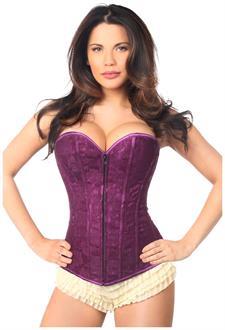 Lavish Magenta Lace Overbust Corset w/Zipper