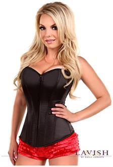 Lavish Black Sweetheart Front Zipper Corset