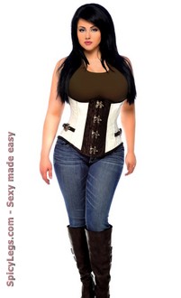 Top Drawer Brocade Steel Boned Underbust Corset Top with Buckles