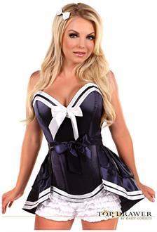 Top Drawer 4 PC Navy Sailor Corset Costume
