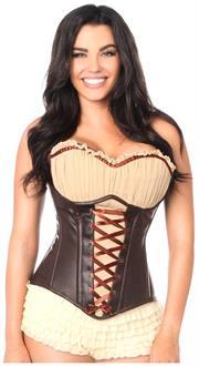 Top Drawer Faux Leather Steel Boned Ren Faire Corset