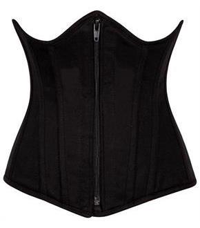 Top Drawer Black Cotton Underbust Steel Boned Corset