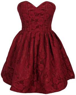 Top Drawer Steel Boned Wine Lace Empire Waist Corset Dress