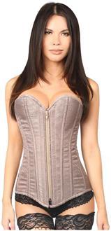 Top Drawer Gunmetal Brocade Steel Boned Corset