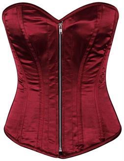 Top Drawer Bordeaux Satin Steel Boned Corset