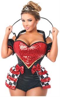 Top Drawer 6 PC Royal Red Queen Corset Costume