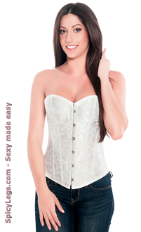 White Floral Tapestry Bridal Corset Top