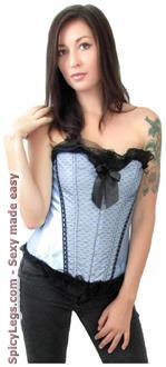 Trimmed Lace Blue Burlesque Corset